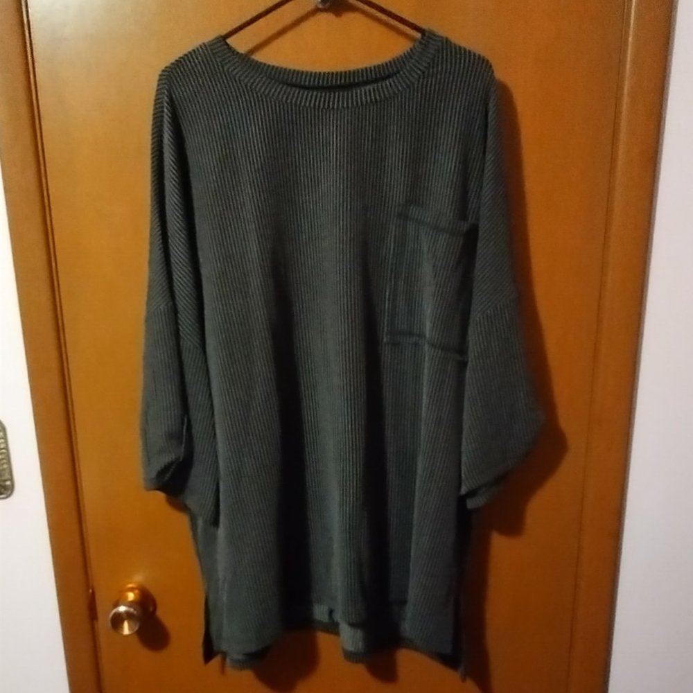 New XL Black and White Striped Oversized Top